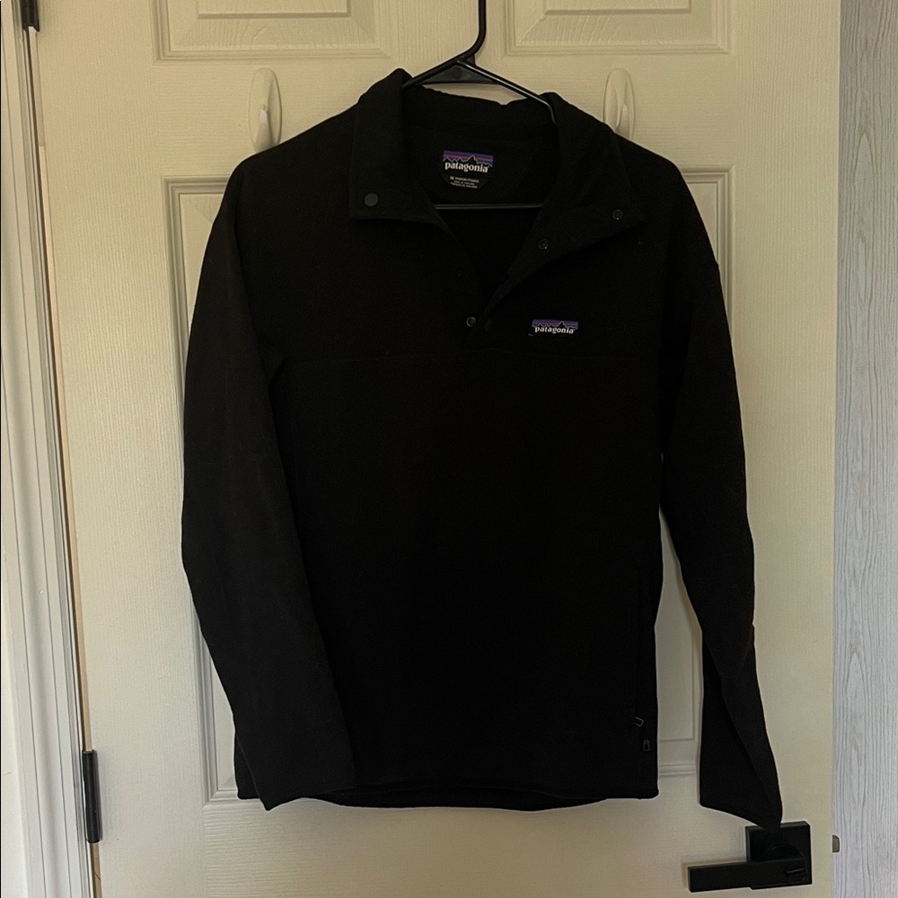 Patagonia Black Snap-Neck Fleece Pullover